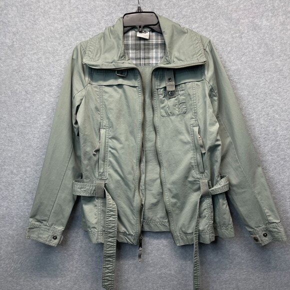 Harley Davidson Lightweight Jacket Womens Small Green‎ Full Zip Embroidered Belt - Picture 5 of 15